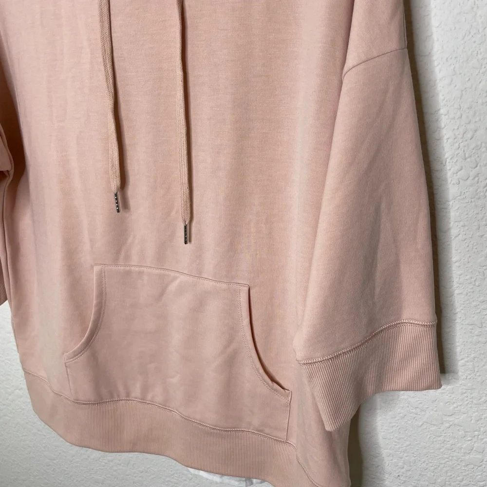Caslon Blush Pink 3/4 Sleeve Sweatshirt Hoodie Womens size Medium - Picture 2 of 6